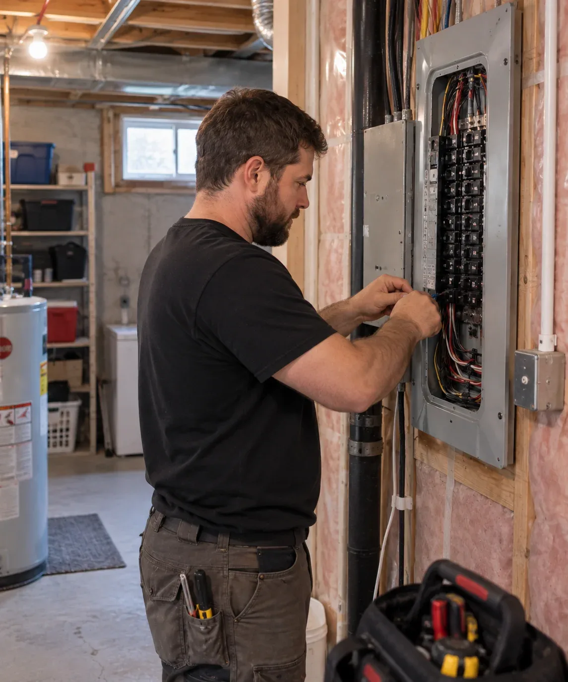 Electrical wiring for a basement renovation in a Whitby home